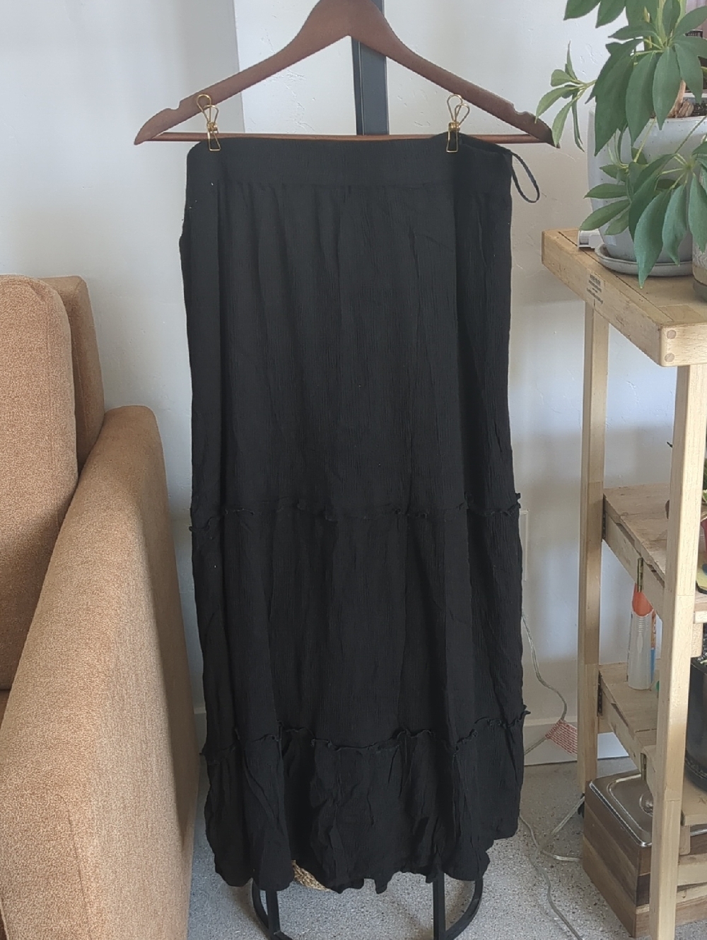 Black Tiered Maxi Skirt